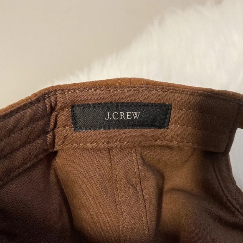 $59.50 J Crew Faux Suede Adjustable Light Cognac Brown Baseball Cap Hat NEW NWT - Picture 8 of 9